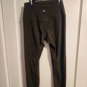 Lululemon Olive Green Align Leggings, Size 6, 28 inch inseam